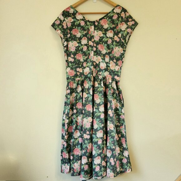 Retrolicious Womens Greta Dress Size XL Multicolor Floral V-Neck Retro Modcloth - Picture 12 of 15